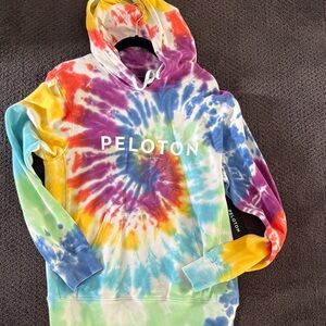 Peloton Multicolor Tie-Dye Rainbow Pride hoodie Spiritual Gangster Sz med BNWT